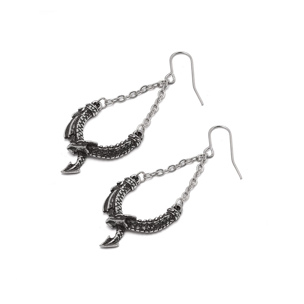 Alchemy - Dragon's Lure Danglers Earrings - Silver coloured